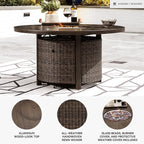 Signature Design by Ashley Paradise Trail Outdoor Round Wicker Patio Fire Pit - Image 3