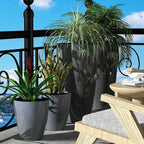 QCQHDU 10 inch Tall Planters for Indoor & Outdoor Plants, 2 Pack Sturdy - Image 5