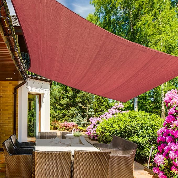 KANAGAWA 16'X16' Rust Red Custom Size Sun Shade Sail Square UV Block Canopy by KANAGAWA