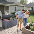 Flamaker Outdoor Storage Box 80 Gallon Resin Waterproof Deck Box Delivery Box - Image 7