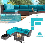 Kullavik 8 Pieces Outdoor Patio Furniture Set, Sectional Sofa Set - Image 5