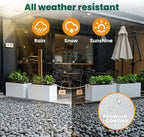 White Steel Planter Rectangular Outdoor Indoor Planter Box Galvanized Steel - Image 7