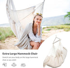 SUNCREAT Hammock Chair Hanging Rope Swing Seat-Max 450lbs Capacity, Extra Large - Image 3