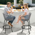 DWVO Outdoor Counter Height Bar Stools Set of 2, Patio Swivel Bar Chairs - Image 4