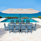 SERWALL Outdoor Dining Table, All Weather HDPE Outdoor Furniture - Image 7