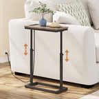 TUTOTAK End Table with Charging Station, Side Table, Tall Couch Table, Sofa by ChoosetutotakFurnitureBuildYourCozyHome