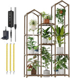 Bamworld Plant Stand with Grow Light Corner Plant Shelf Indoor with Lights Tall - Image 7