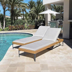 PURPLE LEAF Outdoor Chaise Lounge Set of 2 Aluminum Adjustable Patio Lounger - Image 2