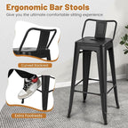 Giantex Metal Bar Stools Set of 4, Rubber Feet, Industrial Stackable Barstools - Image 6