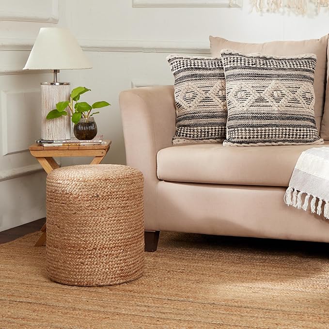 REDEARTH · Cylindrical Pouf Ottoman - Image 7