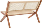 SAFAVIEH Outdoor Collection Kobina Natural Acacia Wood/Natural Rope Foldable - Image 7