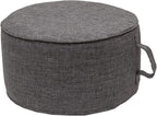 QILLOWAY Indoor/Outdoor Inflatable Stool, Round Ottoman, All Weather Foot Rest by QILLOWAY