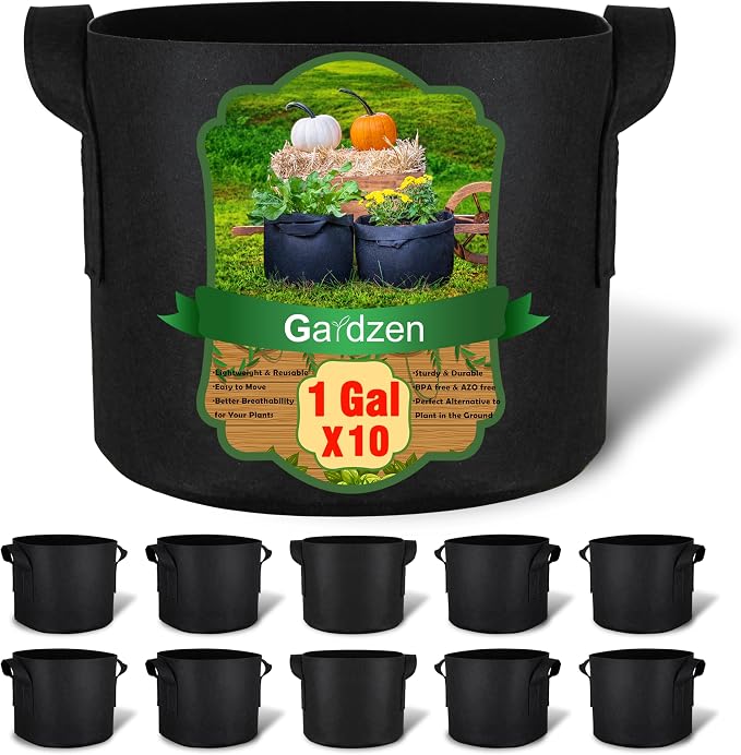 Gardzen 10-Pack 1 Gallon Grow Bags, Aeration Fabric Pots by Gardzen