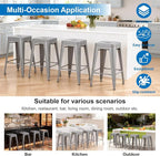 Stackable Metal Bar Stool Backless Indoor-Outdoor Counter Stools Fullmetal - Image 4