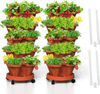 Strawberry Vertical Planters 2 Pack, 5 Tiered Stacking Tower Garden by Tectsia