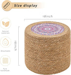 Handwoven Ottoman Pouf, Natural Seagrass Footstool, Round Braided Outdoor Seat - Image 3