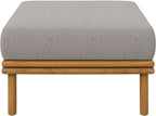 Modway Wren Teak Wood Outdoor Ottoman in Natural Driftwood - Image 7