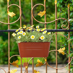 3 Pack Metal Railing Planters, 10.5" Oval Hanging Flower Pots - Image 7