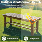 47.2'' Outdoor Garden Benches Weatherproof Patio Bench Two-Person Seat Backless - Image 4