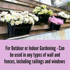 LaLaGreen Rail Planter Outdoor Plants Black Metal Iron Hanging Flower Pots Deck - Image 5