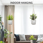 Macrame Plant Hanger, Fits 4-13 Inch Pots, Boho Hanging Plant Holder - Image 5