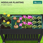 YITAHOME 43.3x17.7x34 in Elevated Garden Bed, Outdoor Plastic Planter Box - Image 4