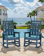 KINGYES Oversized Outdoor Rocking Chair, All-Weather Patio Rocking Chairs - Image 2