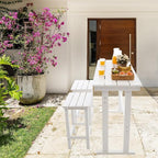 3 Pcs HDPE Outdoor Bar Set of 2 Includes Bar Height Table and Chairs, Patio Bar - Image 7