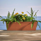 Bloem Dayton 24" Terra Cotta Recycled Plastic Rectangle Window Box Planter - Image 2