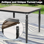 NUU GARDEN 37" Square Outdoor Dining Table, Metal Dining Table - Image 7