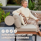 NATURAL EXPRESSIONS Patio Furniture Sets, Metal Outdoor Sectional L Shape - Image 2