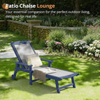 LUE BONA Chaise Lounge Chair Outdoor, HDPS and HDPE Wicker Material, Patio - Image 5