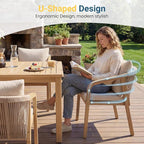 Wisteria Lane Acacia Patio Dining Chairs Set of 2, Outdoor Wood Chairs - Image 6