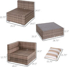 Outsunny 7 Piece Patio Furniture Set, Wicker Outdoor Sectional Sofa Set - Image 7