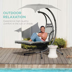 Best Choice Products Outdoor Hanging Curved Steel Chaise Lounge Chair Swing - Image 8