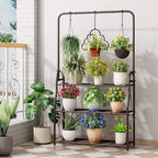 SORCEDAS Plant Stand Indoor Outdoor 3 Tier Tall Corner Hanging Shelf Metal - Image 8