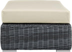 Modway Summon Wicker Rattan Outdoor Patio Sunbrella® Fabric Rectangle Ottoman - Image 5