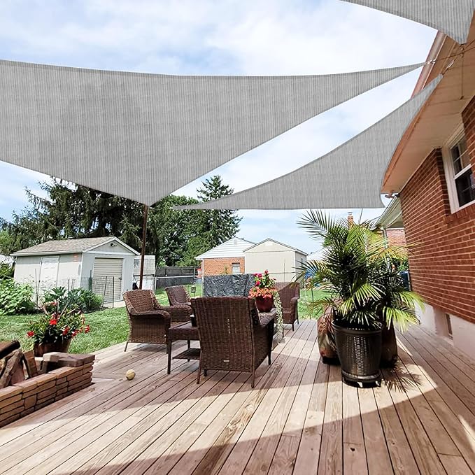 Patio Paradise 25' x 25' x 25' Sun Shade Sail Triangle Canopy Shade Cloth by Patio
