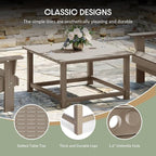 WestinTrends Malibu Low Outdoor HDPE Square Patio Coffee Table, Weathered Wood - Image 8