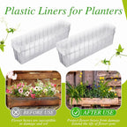 Domensi 25 Pcs Plastic Liners for Planters Planter Box Liner Clear Rectangular - Image 4