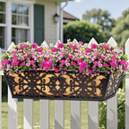 4 Pack 24 Inch Window Boxes Planters Railing Planter Box - Image 2