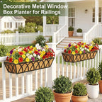 HFHOME 2 Pcs 30" Window Box Deck Railing Planter - Image 3