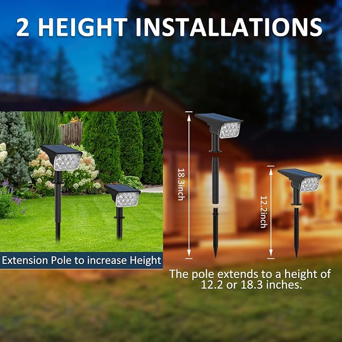 T-SUNUS Green Solar Spot Lights Outdoor Landscape Spotlights 2 Pack Dusk to - Image 5