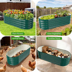 17" Tall Outdoor Garden Raised Garden Bed Kits, 5ft X 2ft Oval, 0.8MM Thick - Image 7