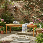 Tangkula 52 Inches Acacia Wood Outdoor Bench, Wood Bench - Image 2