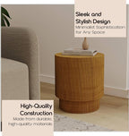 LeisureMod Modern Side Table Round Fiberstone Top Accent End Table - Image 5