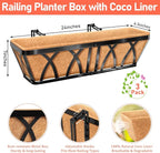 Riare 3 Pack 24 Inch Metal Railing Planter Window Box - Image 2