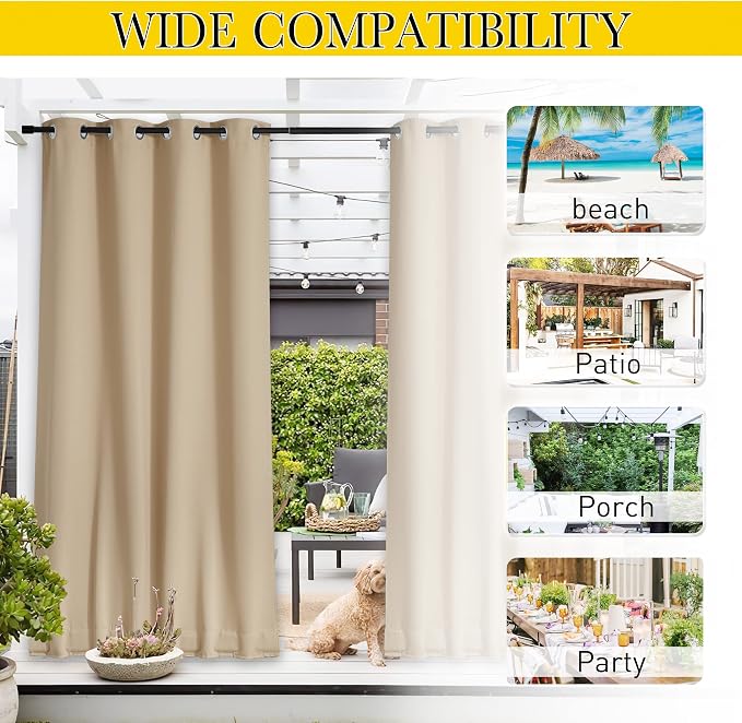 NICETOWN 2 Panels Outdoor Curtains - Image 6