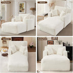 65.4" Chaise Lounge Chair Indoor, Oversized Boneless Couch Comfy Upholstered - Image 7