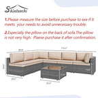 Shintenchi 7 Pieces Outdoor Patio Sectional Sofa Couch - Image 7